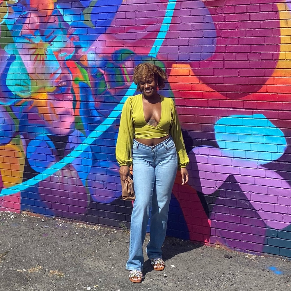 Vibrant Green Wrap Top
